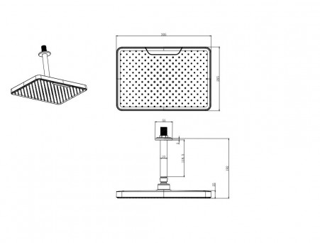 Душевой Комплект «Aquatek» Вега 4в1: Душевой Набор, Смеситель для Душа, Верхний Душ и Шланговое Подсоединение, Хром (AQ1073CR)