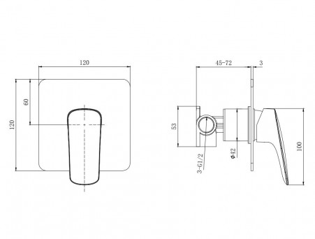 Душевой Комплект «Aquatek» Вега 3в1: Душевой Гарнитур, Смеситель для Душа и Шланговое Подключение, Хром (AQ1076CR)