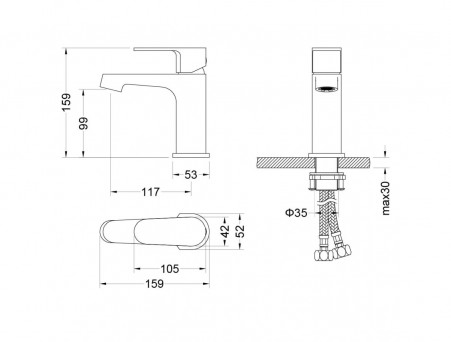 Душевой Комплект «Aquatek» Оберон: Душевой Гарнитур, Смеситель для Душа и Смеситель для Раковины, Хром (AQ1231CR)