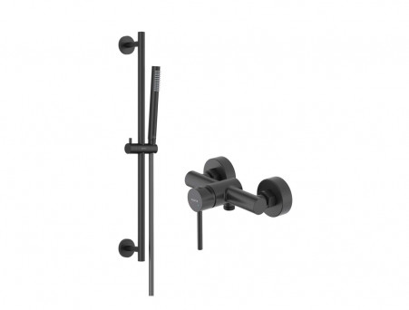 Душевой Комплект «Aquatek» Европа: Душевой Гарнитур и Смеситель для Душа, Черный Матовый (AQ1332MB EU)