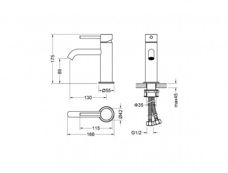 Душевой Комплект «Aquatek» Европа: Душевой Гарнитур, Смеситель для Душа и Смеситель для Раковины, Хром (AQ1331CR)