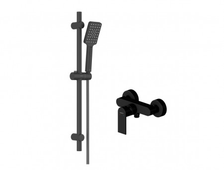Душевой Комплект «Aquatek» Лира: Душевой Гарнитур и Смеситель для Душа, Черный Матовый (AQ1432MB)