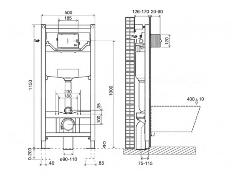 Инсталляция «Oli» Eco Mechanic, с Кнопкой Slim Чёрная Матовая (6018642)