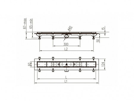Душевой Лоток «MCH Chudej» Водоотводящий, 450мм, Чёрный Матовый (CH 450 KC)