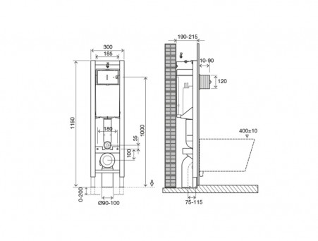 Инсталляция «Oli» Quadra Sanitarblock,Механическая (280490m)