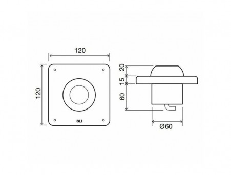 Панель Смыва «Oli» Напольная, Пневматическая, Чёрный Хром (605201)