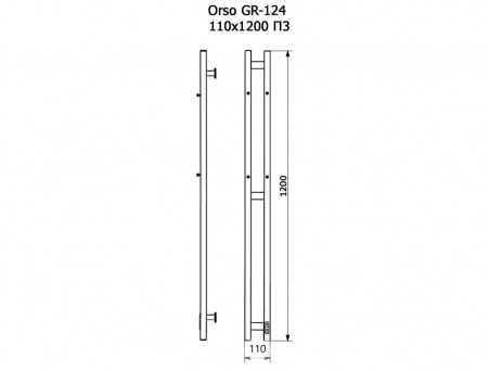 Полотенцесушитель Электрический «Grois» Orso R Лесенка, П3, 120x11, Белый (GR124 11х120 П3 9016)