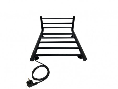 Полотенцесушитель Электрический «Санприз» Аврора Лесенка, П6, с Полкой, 60x40, Черный (11101)