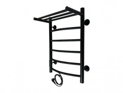 Полотенцесушитель Электрический «Санприз» Классик Лесенка, П6, с Полкой, 60x40, Черный (11081)