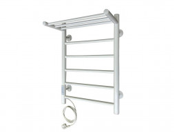 Полотенцесушитель Электрический «Санприз» Аврора Лесенка, П6, с Полкой, 60x40, Белый (11099)
