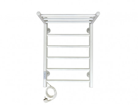 Полотенцесушитель Электрический «Санприз» Аврора Лесенка, П6, с Полкой, 60x40, Белый (11099)