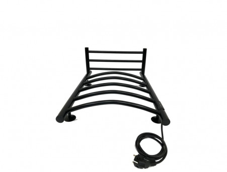 Полотенцесушитель Электрический «Санприз» Классик Лесенка, П6, с Полкой, 60x40, Черный (11198)