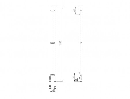 Полотенцесушитель Электрический «Laris» Прайм Лесенка, П3, 120x8, Черный Муар (73207634)