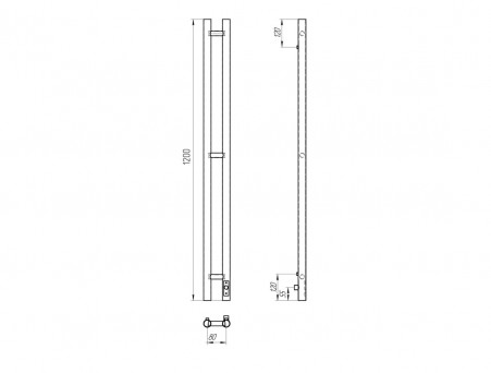Полотенцесушитель Электрический «Laris» Прайм Лесенка, П3, 120x8, Белый Муар (73207631)