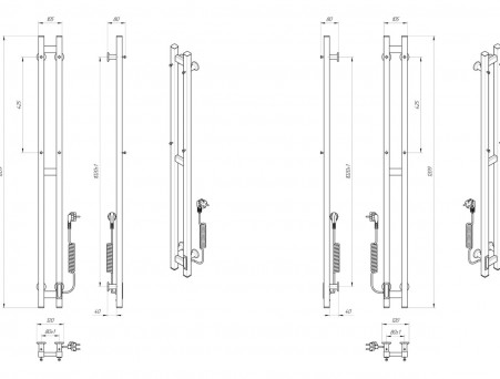 Полотенцесушитель Электрический «Laris» Прайм Лесенка, П3, 120x8, Черный Муар (73207609)