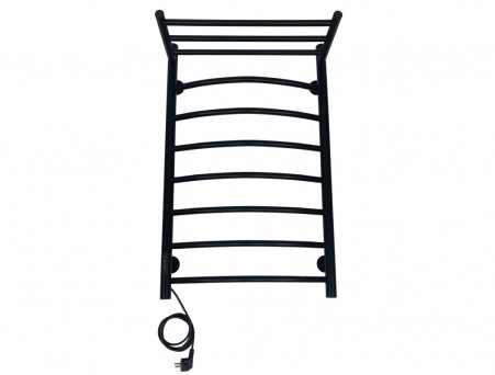 Полотенцесушитель Электрический «Санприз» Классик Лесенка, П8, с Полкой, 80x50, Черный (11089)