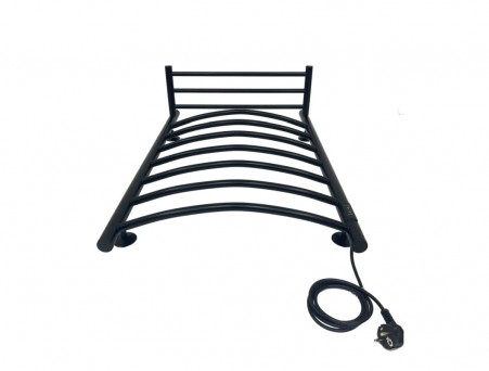 Полотенцесушитель Электрический «Санприз» Классик Лесенка, П8, с Полкой, 80x50, Черный Матовый (11200)