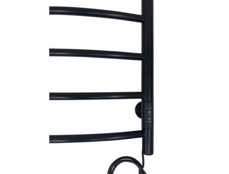 Полотенцесушитель Электрический «Санприз» Классик Лесенка, П8, с Полкой, 80x50, Черный Матовый (11200)