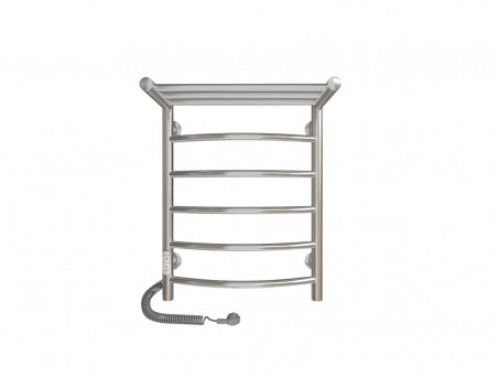 Полотенцесушитель Электрический «Санприз» Классик Лесенка, П6, с Полкой, 60x45, Хром (11036)