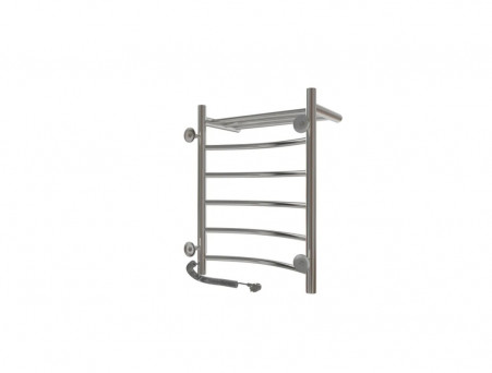 Полотенцесушитель Электрический «Санприз» Классик Лесенка, П6, с Полкой, 60x45, Хром (11175)