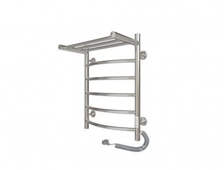 Полотенцесушитель Электрический «Санприз» Классик Лесенка, П6, с Полкой, 60x45, Хром (11175)