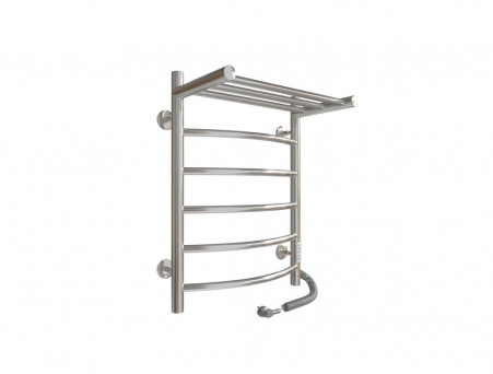 Полотенцесушитель Электрический «Санприз» Классик Лесенка, П6, с Полкой, 60x45, Хром (11175)