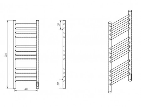Полотенцесушитель Электрический «Laris» Лаванда Лесенка, П12, 90x30, Белый Муар (73207619)