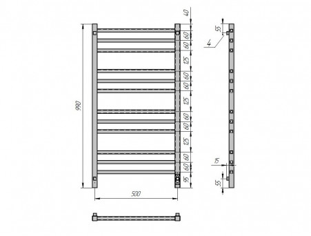 Полотенцесушитель Электрический «Grois» Alex Лесенка, П12, 100x50, Белый (GR104 П12 50x100 9016 U)