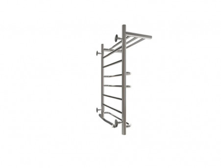 Полотенцесушитель Электрический «Санприз» Евромикс Лесенка, П8, с Полкой, 80x50, Хром (11169)