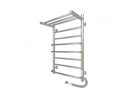 Полотенцесушитель Электрический «Санприз» Евромикс Лесенка, П8, с Полкой, 80x50, Хром (11169)