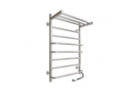 Полотенцесушитель Электрический «Санприз» Евромикс Лесенка, П8, с Полкой, 80x50, Хром (11169)