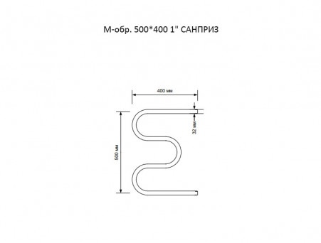 Полотенцесушитель Водяной «Санприз» М-образный, 50x40, Хром (11058)