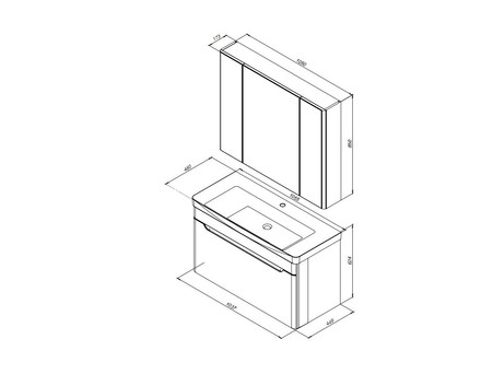 Комплект Мебели для Ванной «Aquanet» София 105 Белый (00203651)