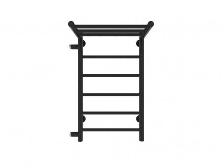 Полотенцесушитель Водяной «Санприз» Аврора Лесенка, П6, с Полкой, 70x40, Черный Матовый (11017ЧМ)
