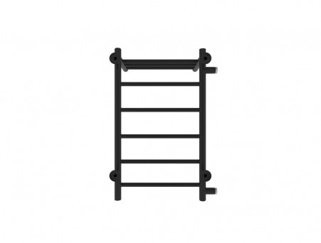 Полотенцесушитель Водяной «Санприз» Аврора Лесенка, П6, с Полкой, 70x40, Черный Матовый (11017ЧМ)