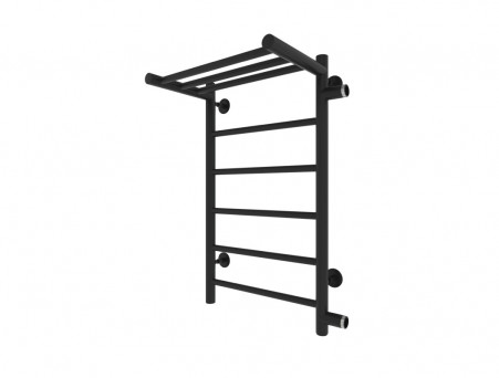 Полотенцесушитель Водяной «Санприз» Аврора Лесенка, П6, с Полкой, 70x40, Черный Матовый (11018ЧМ)