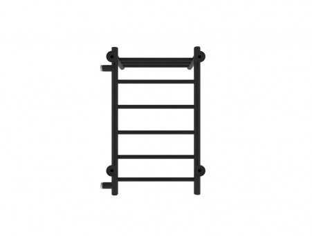 Полотенцесушитель Водяной «Санприз» Аврора Лесенка, П6, с Полкой, 70x40, Черный Матовый (11018ЧМ)