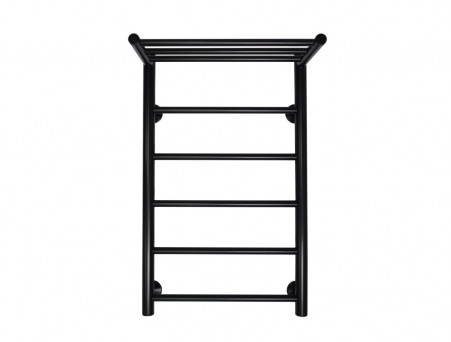 Полотенцесушитель Водяной «Санприз» Аврора Лесенка, П6, с Полкой, 70x40, Черный Матовый (11019ЧМ)