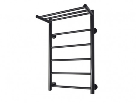 Полотенцесушитель Водяной «Санприз» Аврора Лесенка, П6, с Полкой, 70x40, Черный Матовый (11019ЧМ)