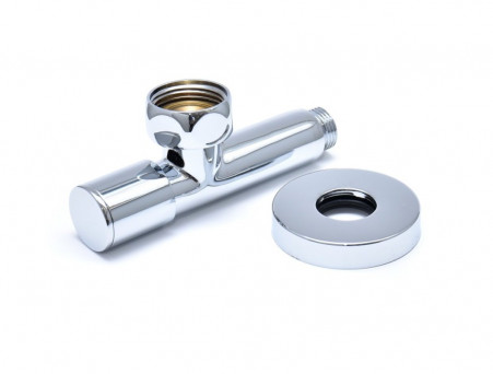 Вентиль Запорный «Luxon» Угловой 1х1/2 Г/Ш с Отражателем, Хром для П/С (5101SCH1004)