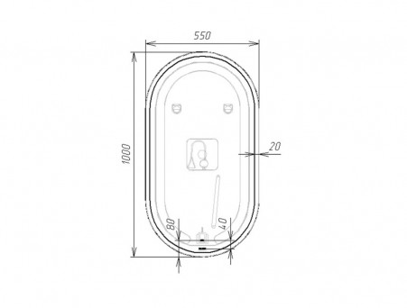 Зеркало «Viant» Марсель, LED Подсветка, Подвесное, Белое, 55x100см (VMAR55100-ZLED)
