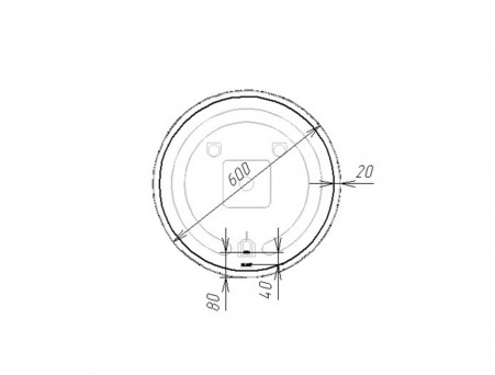 Зеркало «Viant» Мюнхен, LED Подсветка, Подвесное, Белое, 60x60см (VMUN60-ZLED)