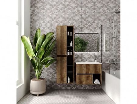 Зеркало «Viant» Люксембург, LED Подсветка, Подвесное, Черное, 80x60см (VLUX8060-ZLED)