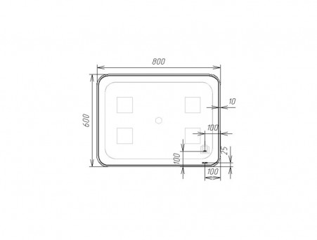 Зеркало «Viant» Люксембург, LED Подсветка, Подвесное, Черное, 80x60см (VLUX8060-ZLED)
