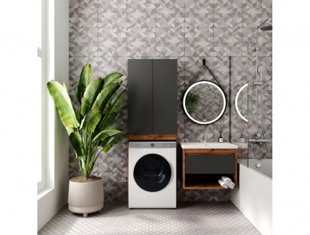 Зеркало «Viant» Лофт, LED Подсветка, Подвесное, Графит, 65x65см (VLOFT65-ZLED)