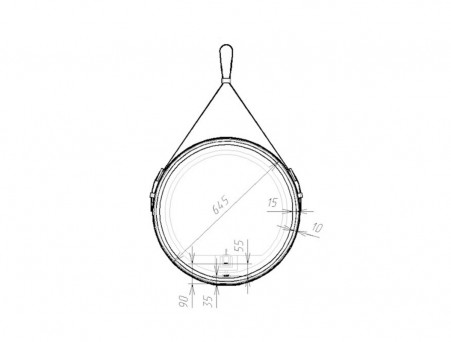 Зеркало «Viant» Лофт, LED Подсветка, Подвесное, Графит, 65x65см (VLOFT65-ZLED)