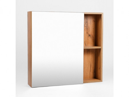 Зеркало-Шкаф «Viant» Бостон, LED Подсветка, Подвесное, Дуб Вотан, 60x70см (VBOS60-ZSH)