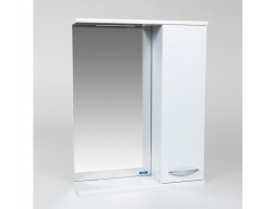 Зеркало-Шкаф «Viant» Прага, LED Подсветка, Подвесное, Белое, 55x70см (VPRA55-ZSHR)