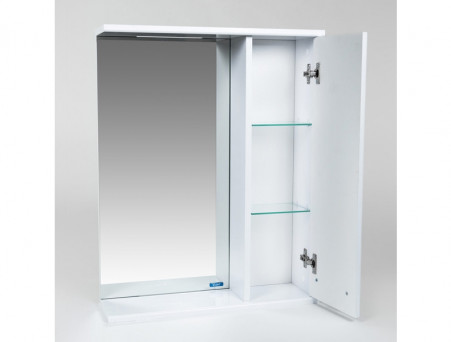 Зеркало-Шкаф «Viant» Прага, LED Подсветка, Подвесное, Белое, 55x70см (VPRA55-ZSHR)