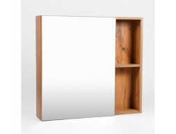 Зеркало-Шкаф «Viant» Бостон, LED Подсветка, Подвесное, Дуб Вотан, 70x70см (VBOS70-ZSH)